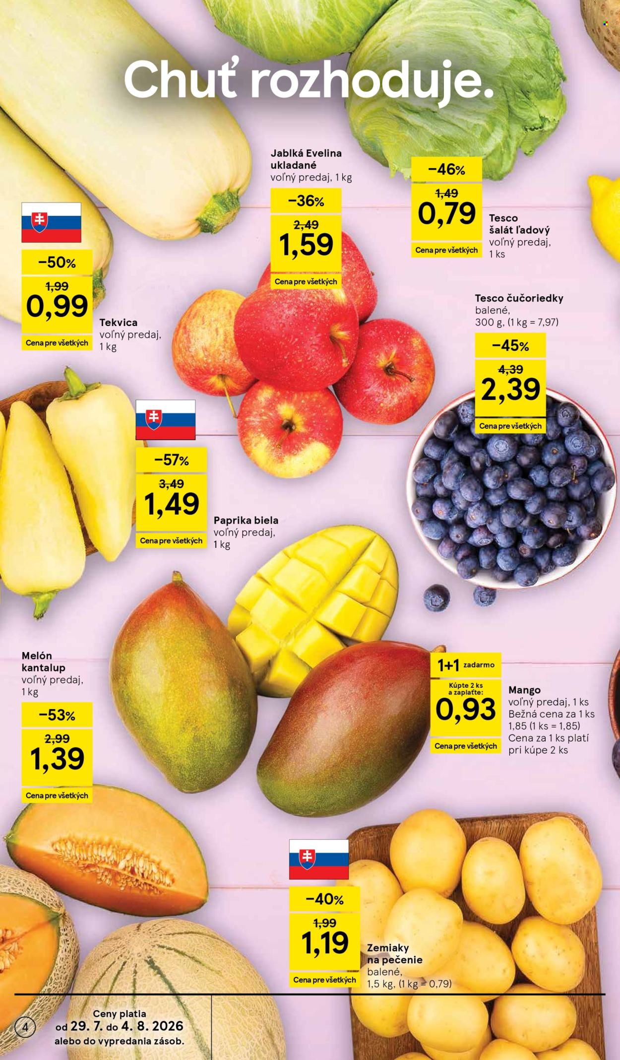 Leták TESCO supermarket - 29.7.2026 - 4.8.2026. Strana 4