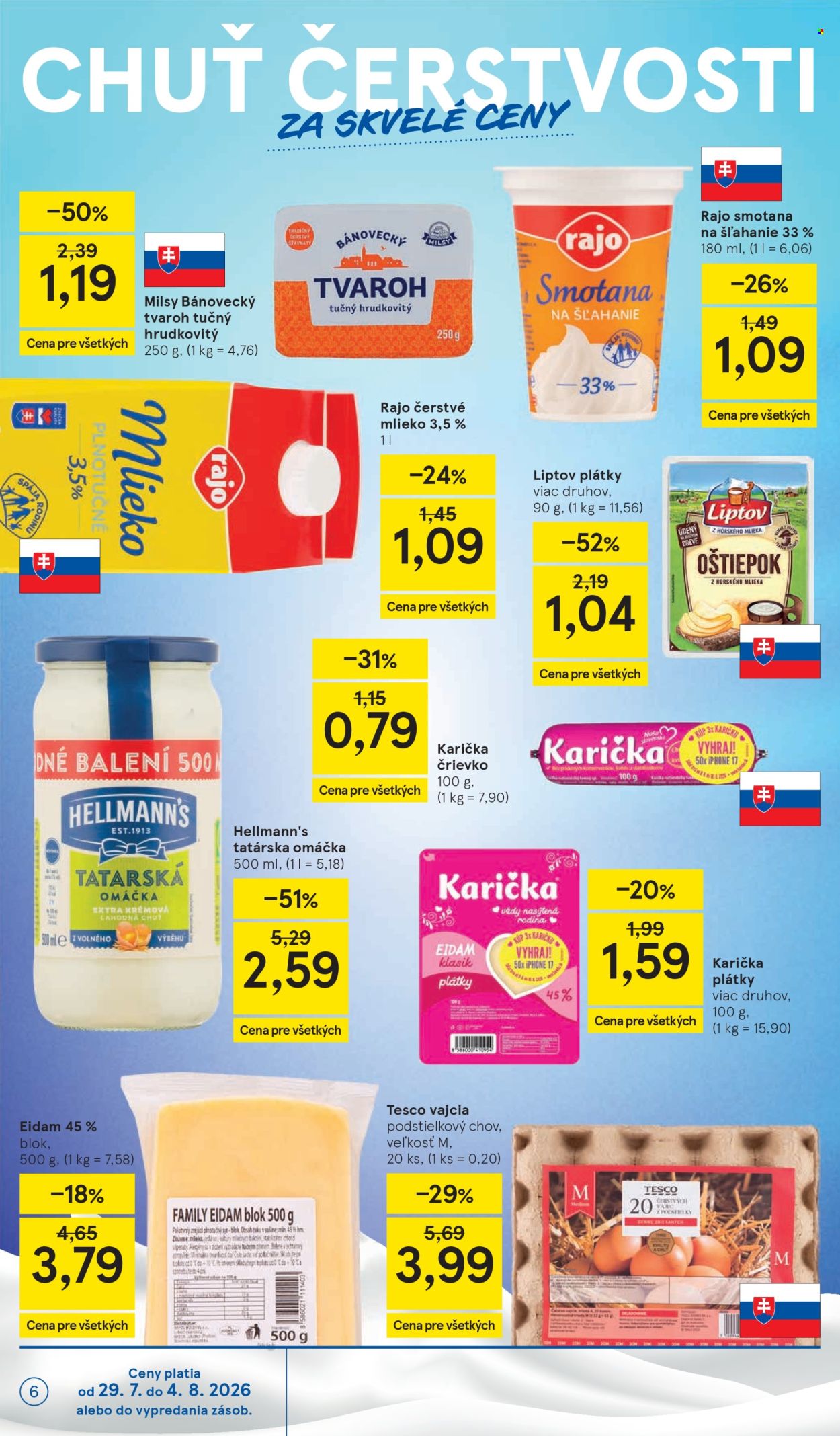 Leták TESCO supermarket - 29.7.2026 - 4.8.2026. Strana 6
