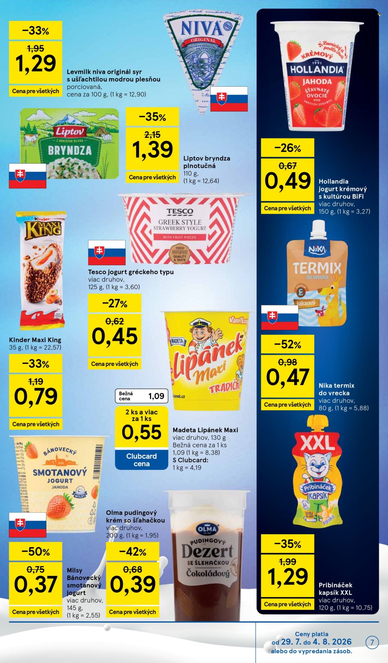 Leták TESCO supermarket - 29.7.2026 - 4.8.2026. Strana 7