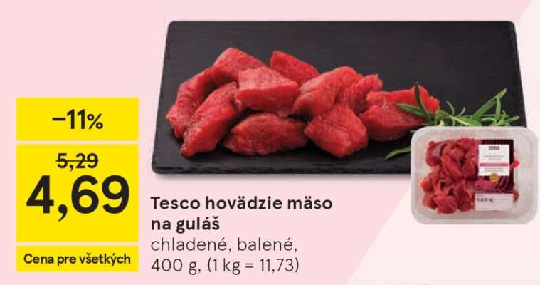 Tesco hovädzie mäso na guláš