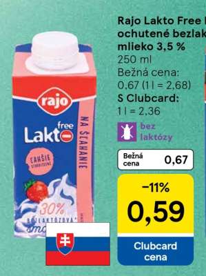 Rajo Lakto Free ochutené bezlaktózové mlieko 3,5 %