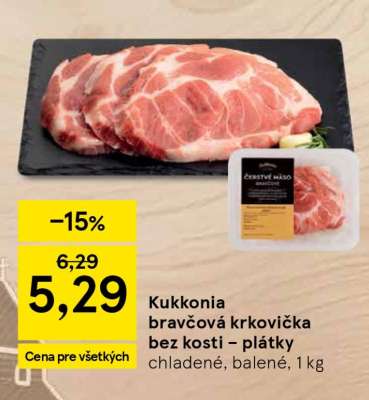 Kukkonia bravčová krkovička bez kosti – plátky