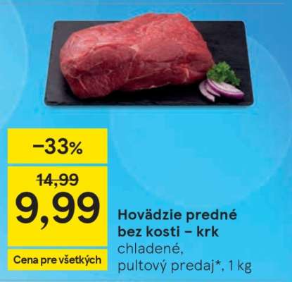 Hovädzie predné bez kosti – krk