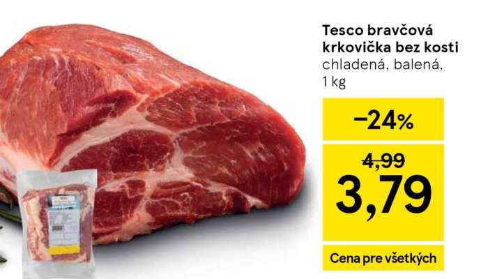 Tesco bravčová krkovička bez kosti