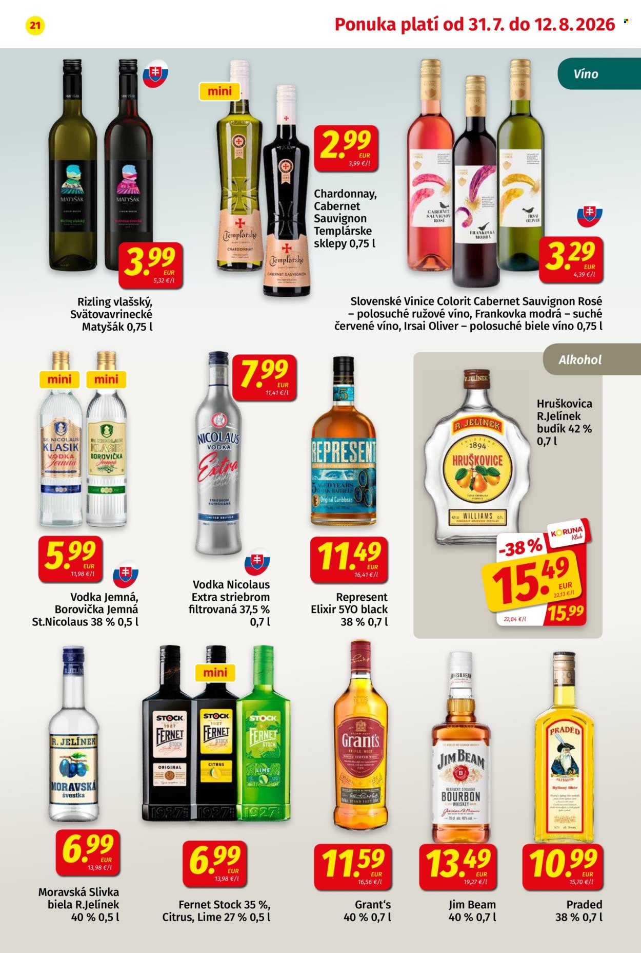 Leták Potraviny KORUNA - 31.7.2026 - 12.8.2026. Strana 21