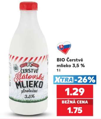 BIO Čerstvé mlieko 3,5 %