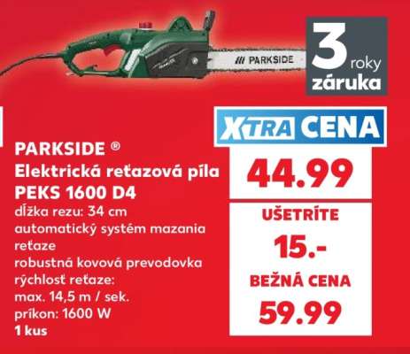 PARKSIDE® Elektrická reťazová píla PEKS 1600 D4