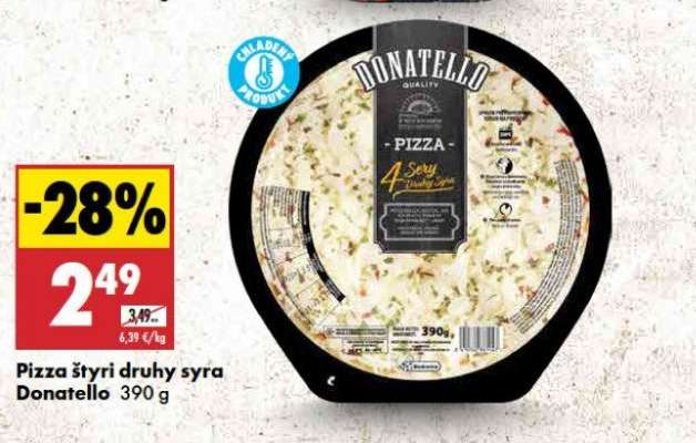 Pizza štyri druhy syra Donatello 390 g