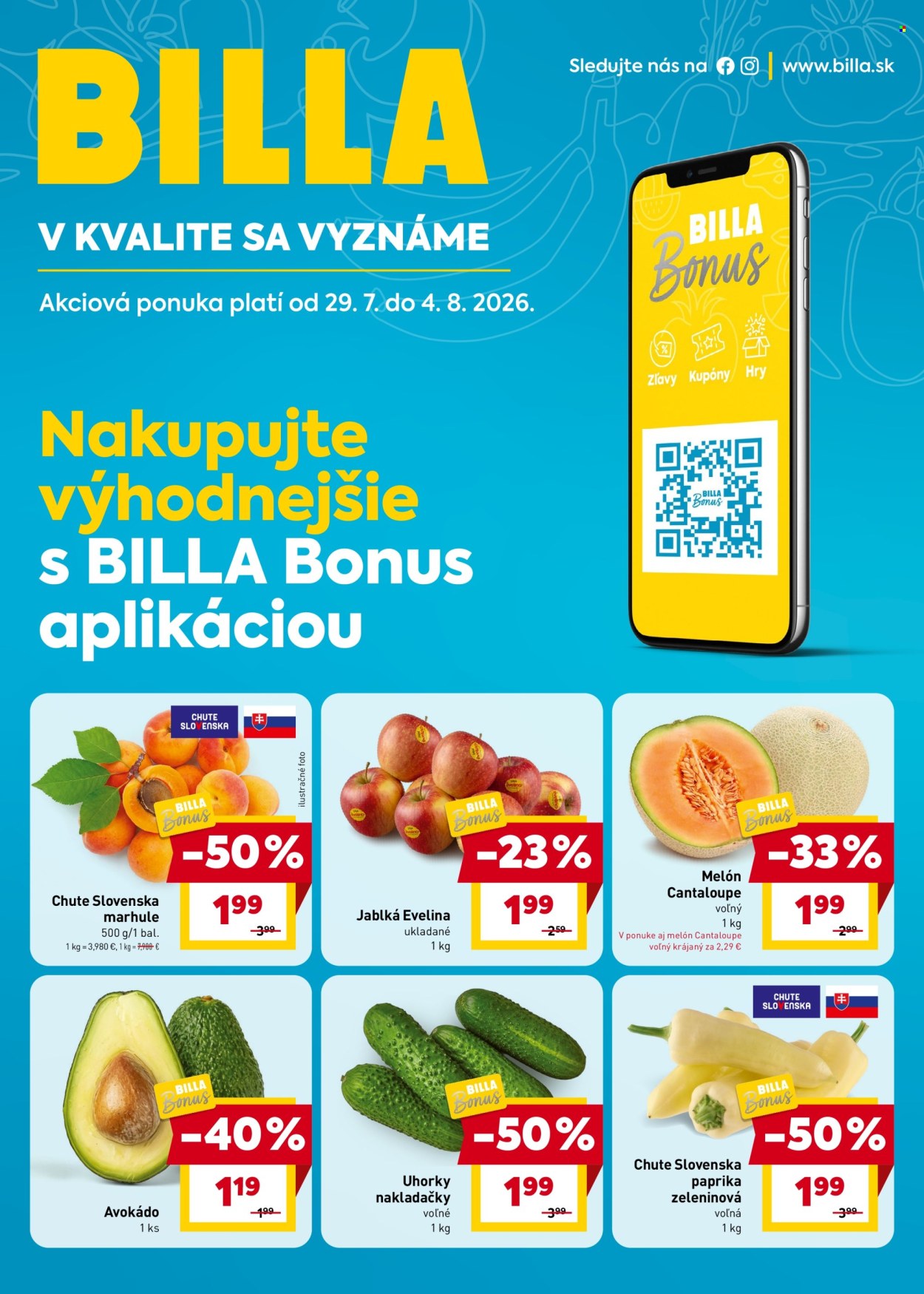 Leták Billa - 29.7.2026 - 4.8.2026. Strana 1