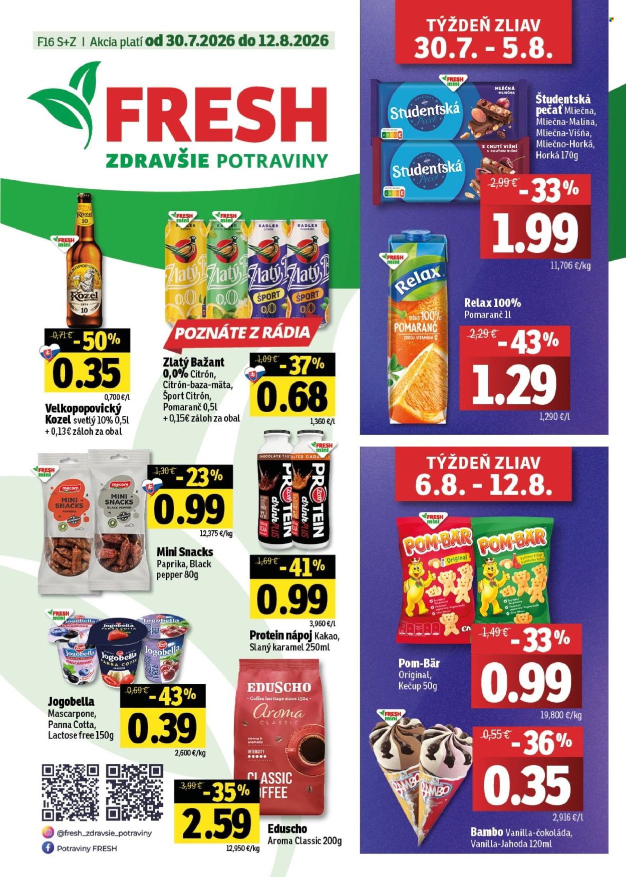 Leták FRESH - 30.7.2026 - 12.8.2026. Strana 1