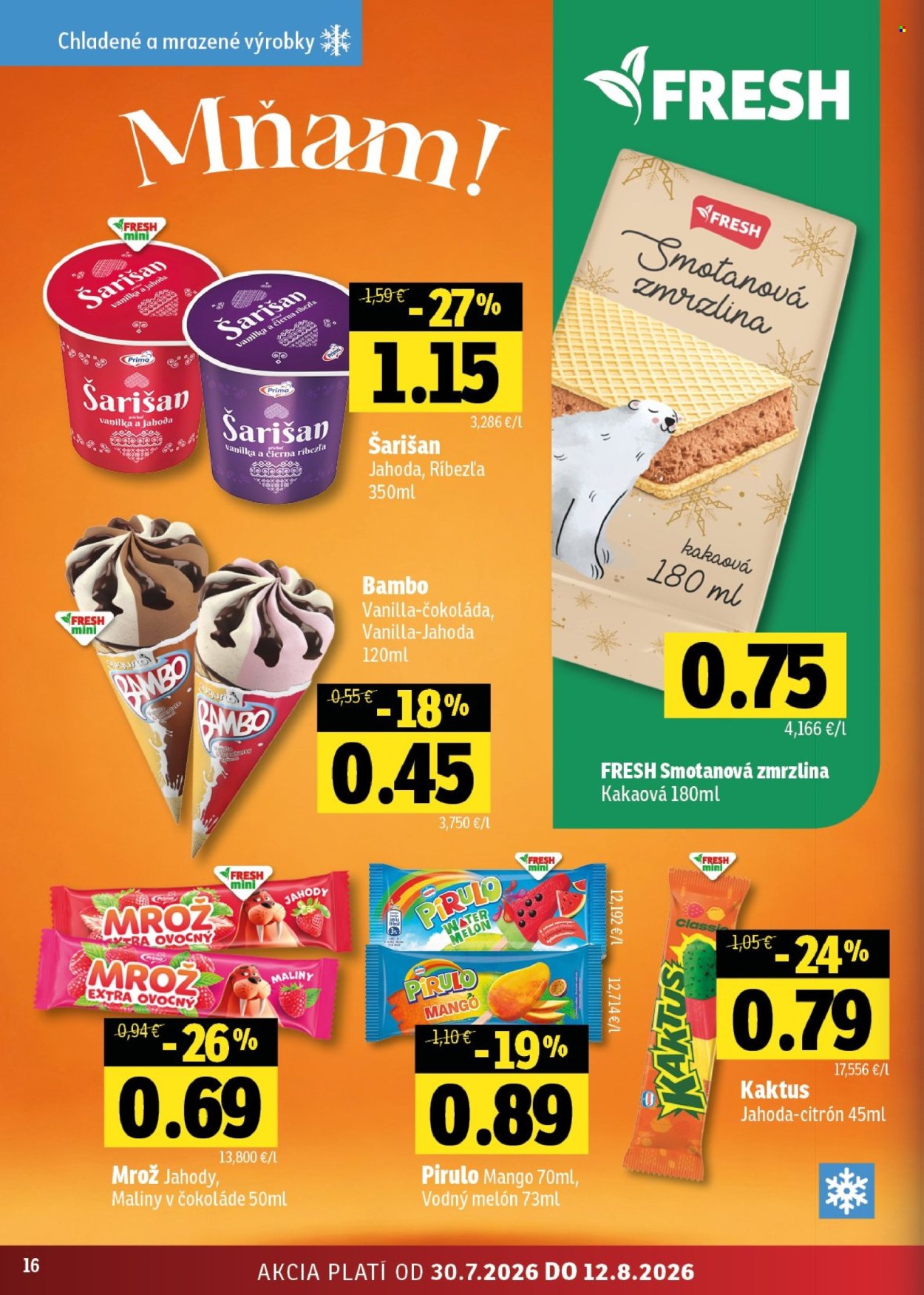 Leták FRESH - 30.7.2026 - 12.8.2026. Strana 16