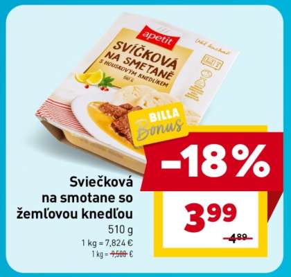 Sviečková na smotane so žemľovou knedľou