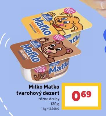 MILKO MAŤKO TVAROHOVÝ DEZERT