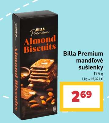 BILLA Premium Mandľové sušienky