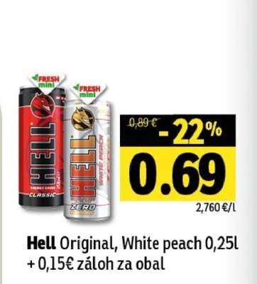 Hell Original, White peach 0,25l