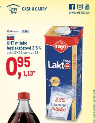 UHT mlieko bezlaktózové 3,5%
