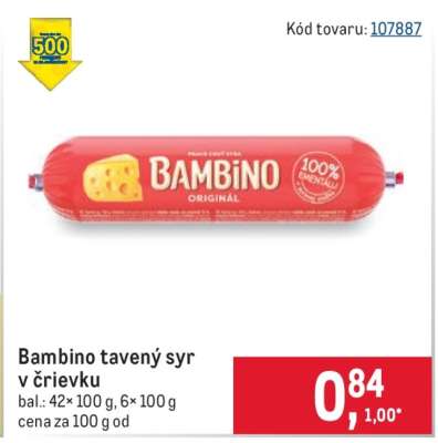 Bambino tavený syr v črievku
