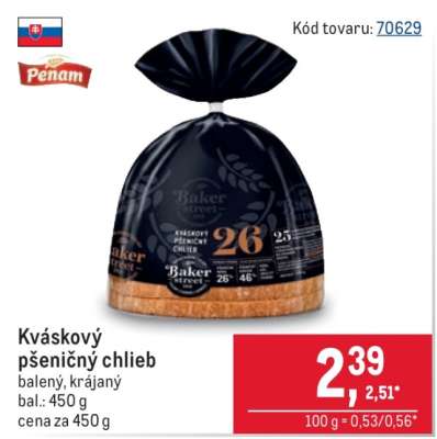 Kváskový pšeničný chlieb