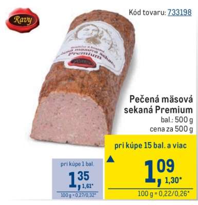 Pečená mäsová sekaná Premium