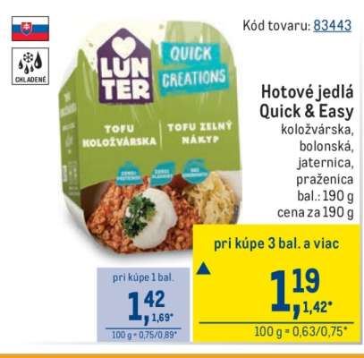 Hotové jedlá Quick & Easy
