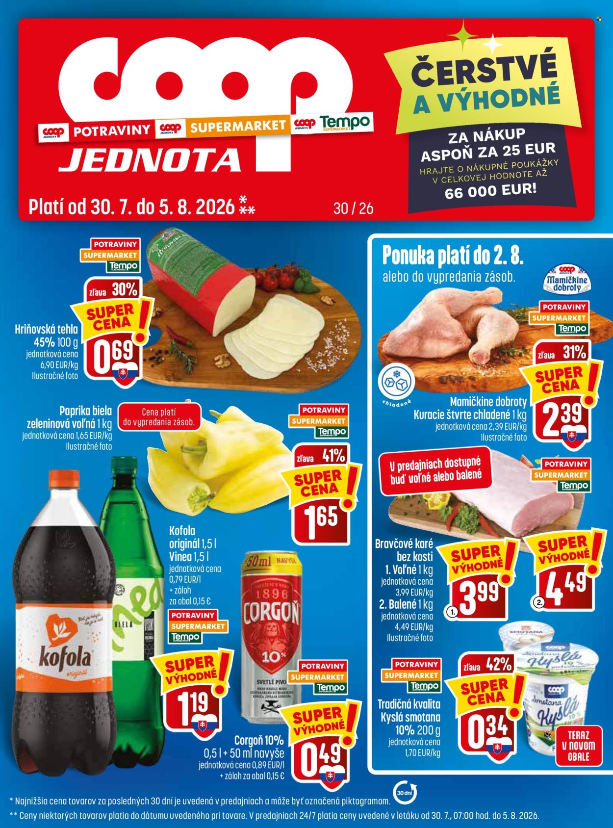 Leták COOP Jednota - 30.7.2026 - 5.8.2026. Strana 1