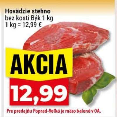 Hovädzie stehno bez kosti Býk 1 kg
