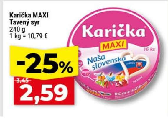 KARIČKA MAXI Tavený syr