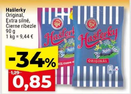 Hašlerky Original, Extra silné, Čierne ríbezle 90 g