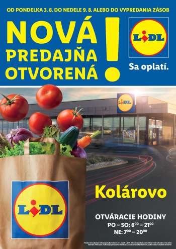 Leták Lidl - 3.8.2026 - 9.8.2026.