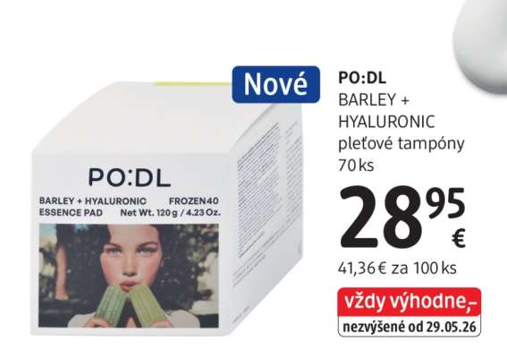 PO:DL BARLEY + HYALURONIC pleťové tampóny