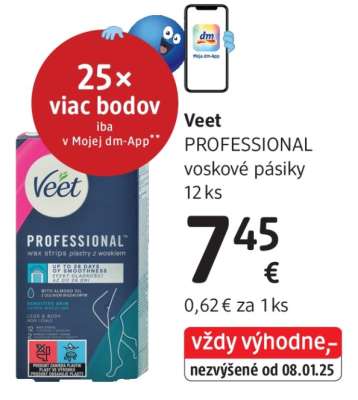 Veet PROFESSIONAL voskové pásiky 12 ks