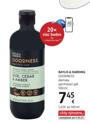 BAYLIS & HARDING GOODNESS dámsky sprchovací gél