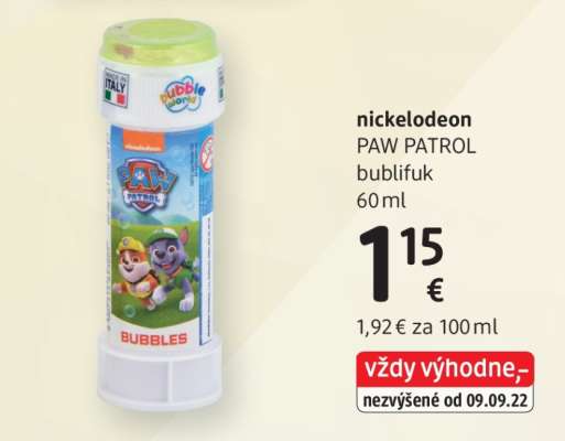 nickelodeon PAW PATROL bublifuk