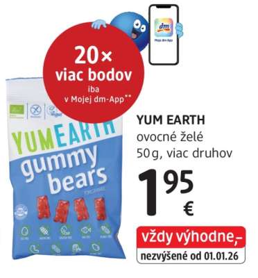 YUM EARTH ovocné želé