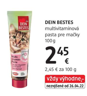 DEIN BESTES multivitamínová pasta pre mačky