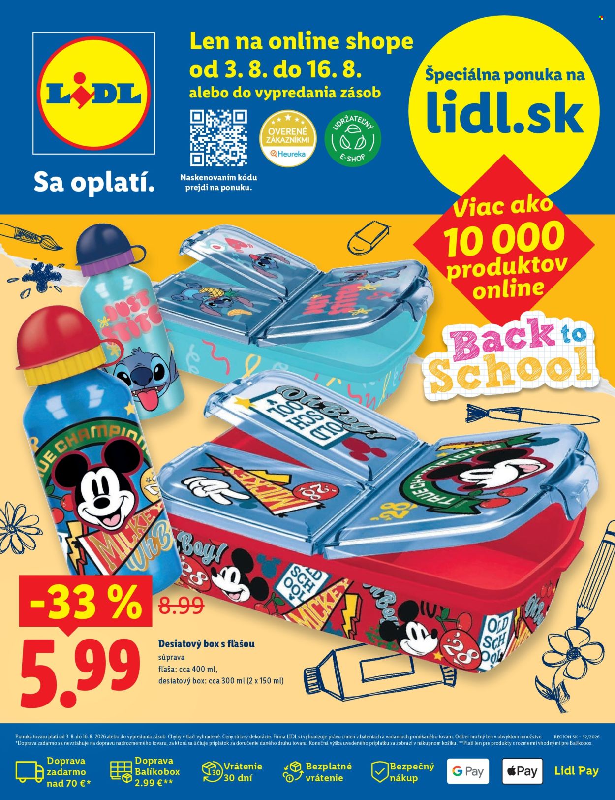 Leták Lidl - 3.8.2026 - 16.8.2026. Strana 1