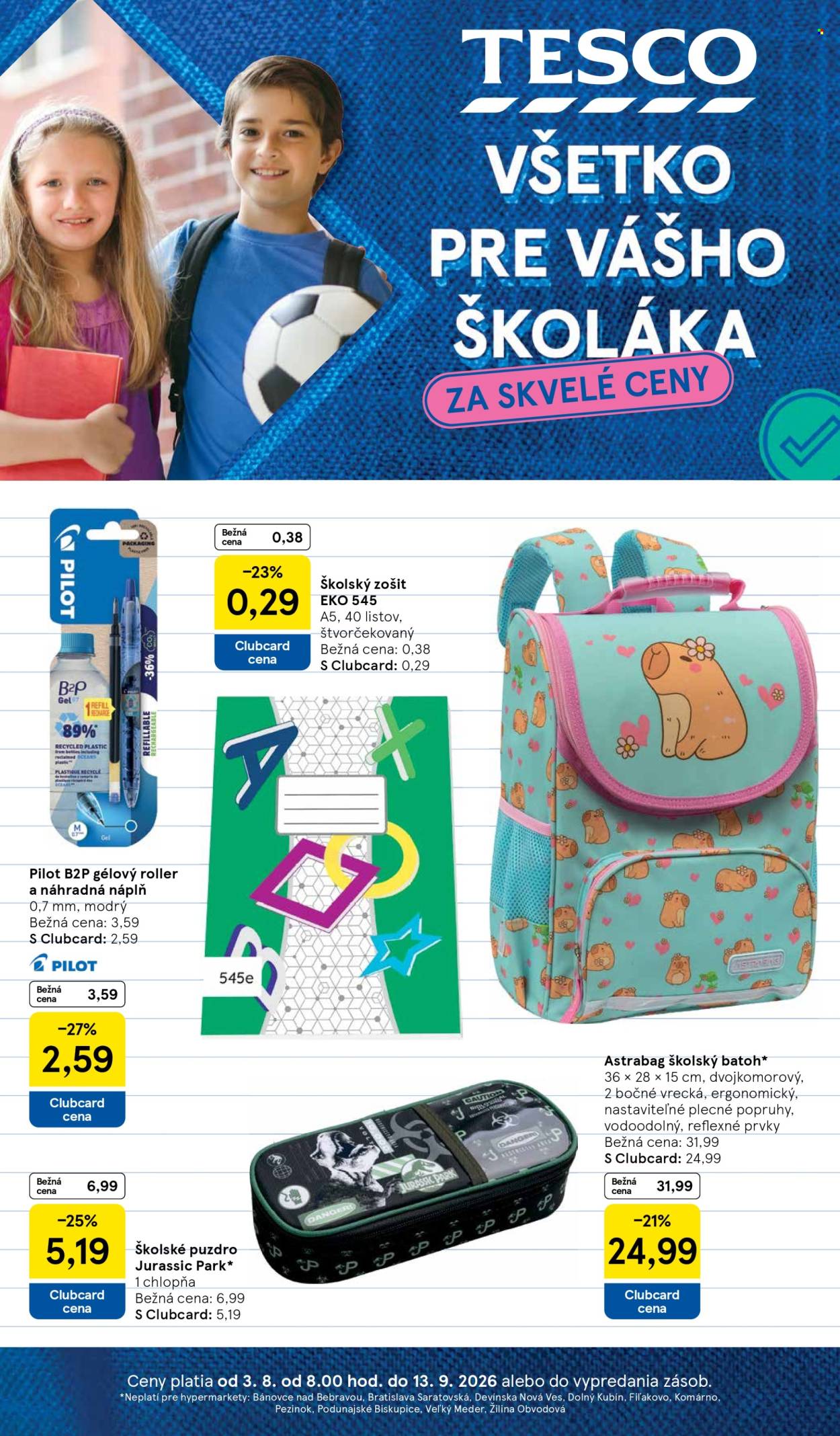 Leták TESCO hypermarket - 3.8.2026 - 13.9.2026. Strana 1