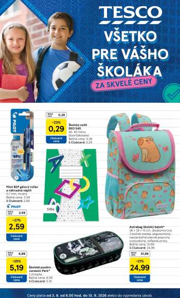 Leták TESCO hypermarket - 3.8.2026 - 13.9.2026.