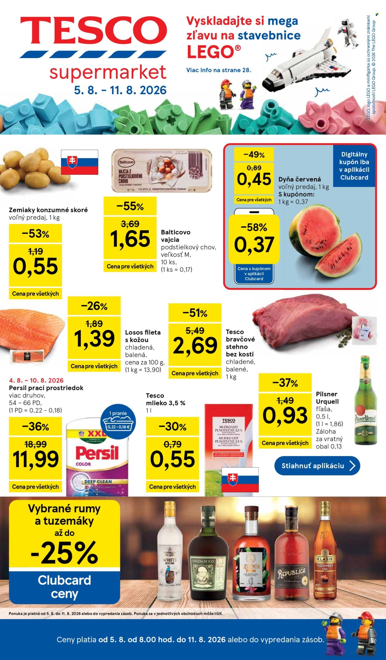 Leták TESCO supermarket - 5.8.2026 - 11.8.2026. Strana 1