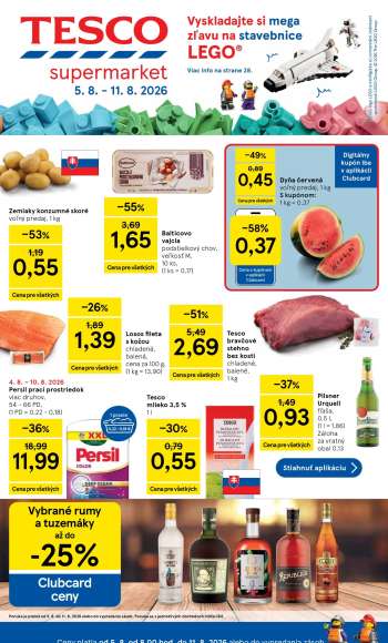 Leták TESCO supermarket - 5.8.2026 - 11.8.2026.