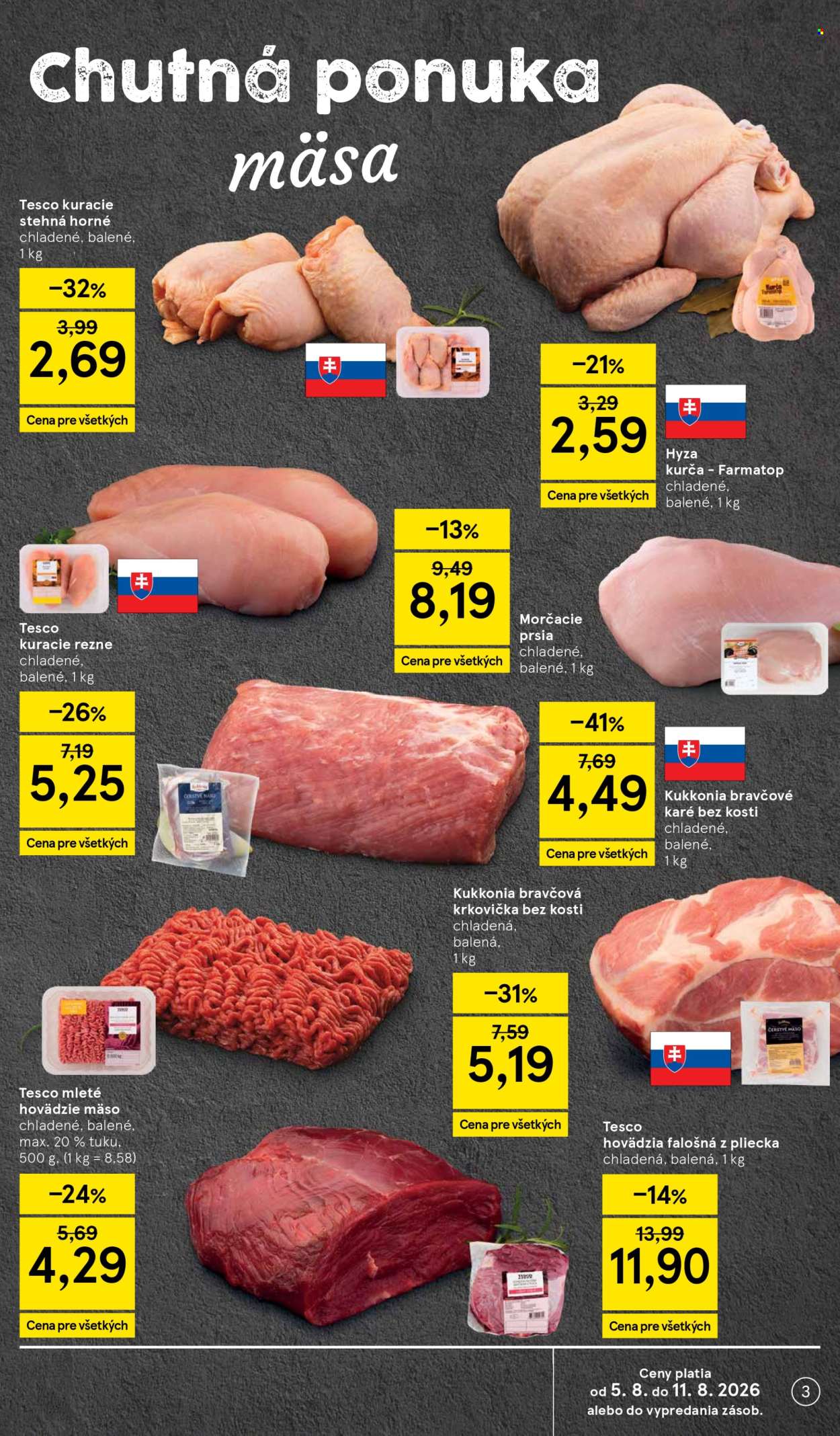 Leták TESCO supermarket - 5.8.2026 - 11.8.2026. Strana 3