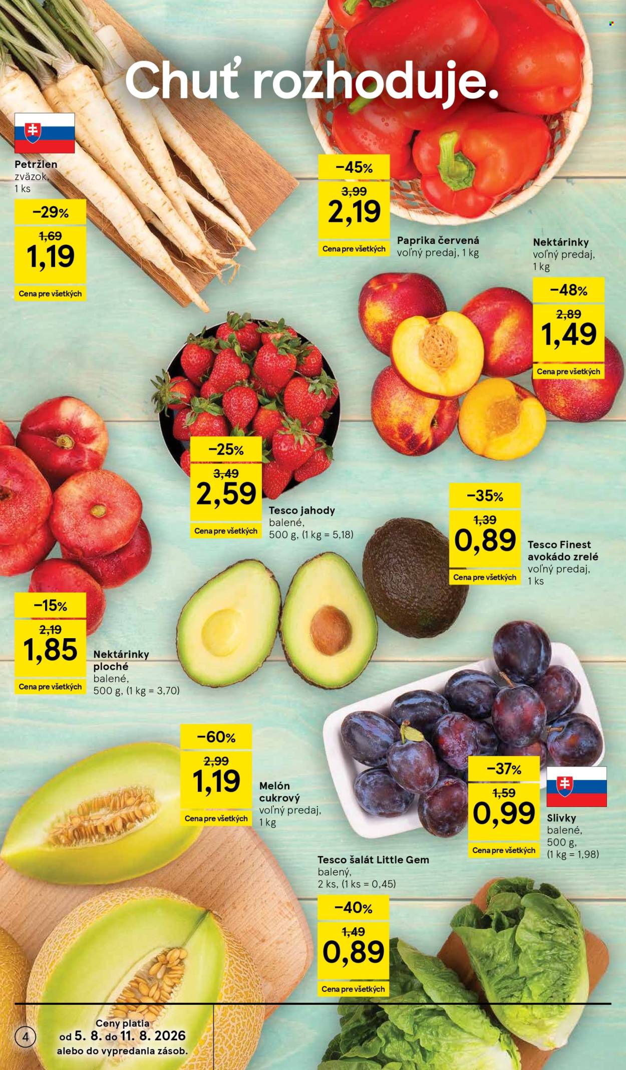 Leták TESCO supermarket - 5.8.2026 - 11.8.2026. Strana 4