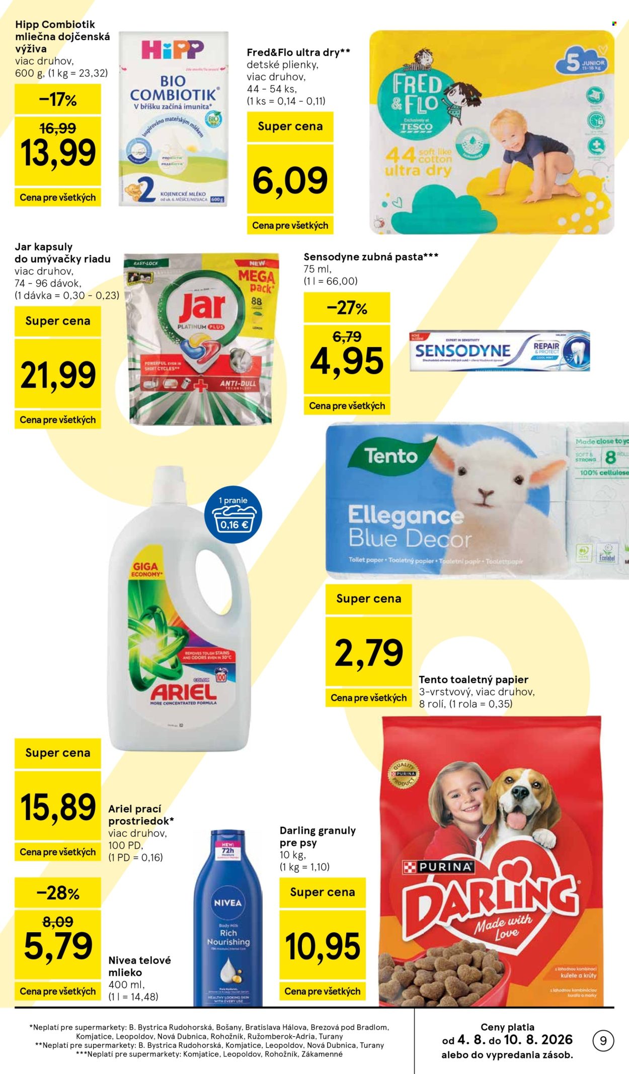 Leták TESCO supermarket - 5.8.2026 - 11.8.2026. Strana 9