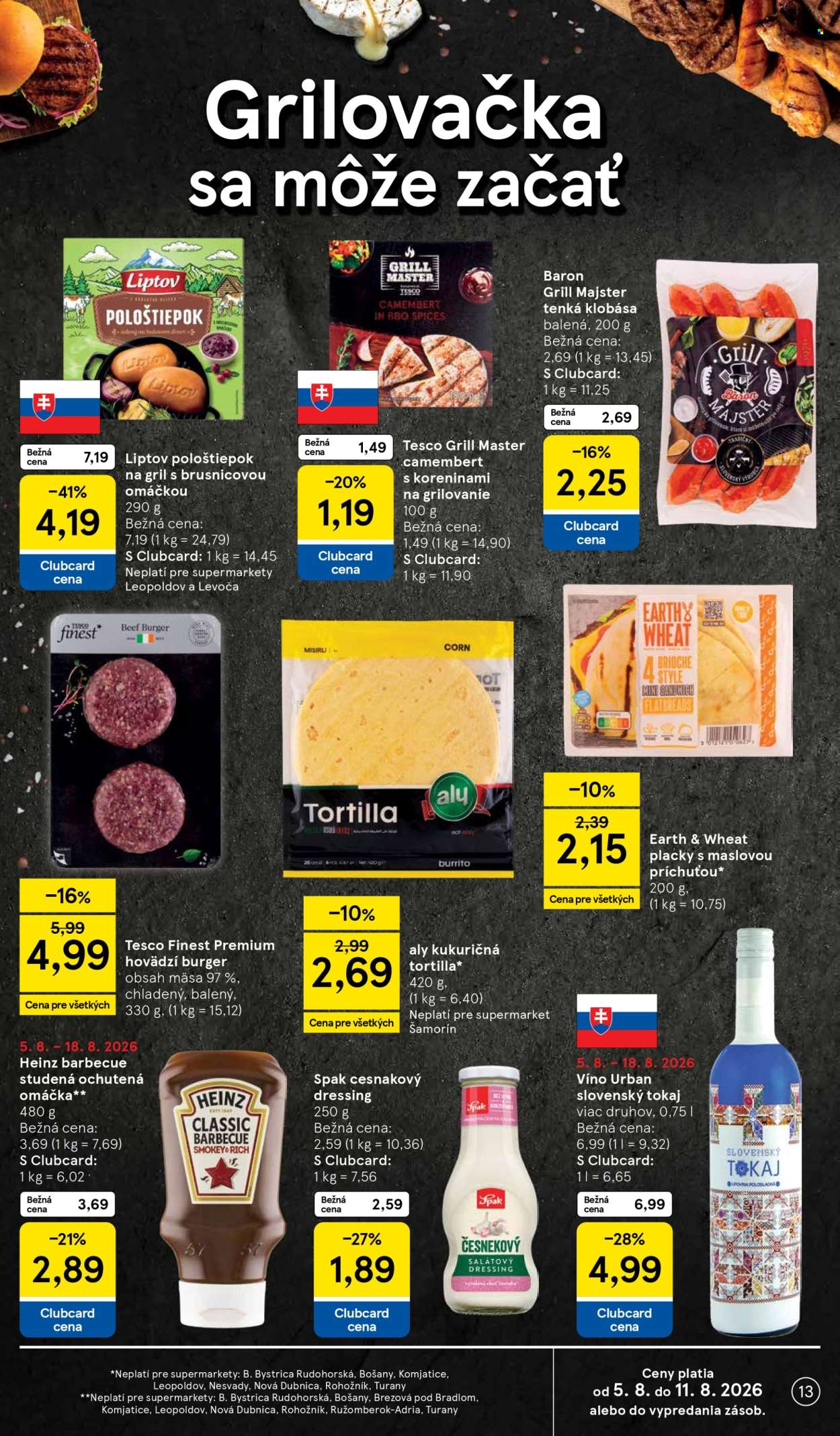 Leták TESCO supermarket - 5.8.2026 - 11.8.2026. Strana 13