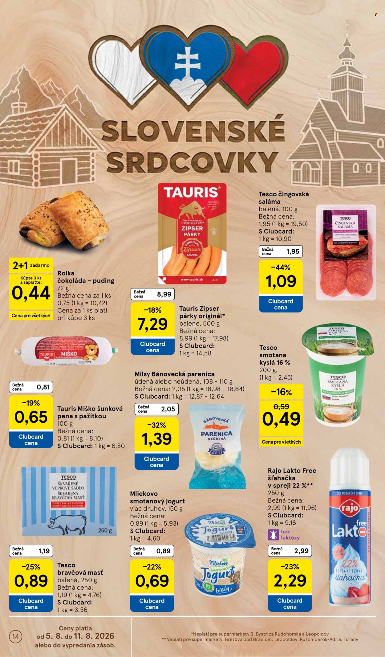 Leták TESCO supermarket - 5.8.2026 - 11.8.2026. Strana 14