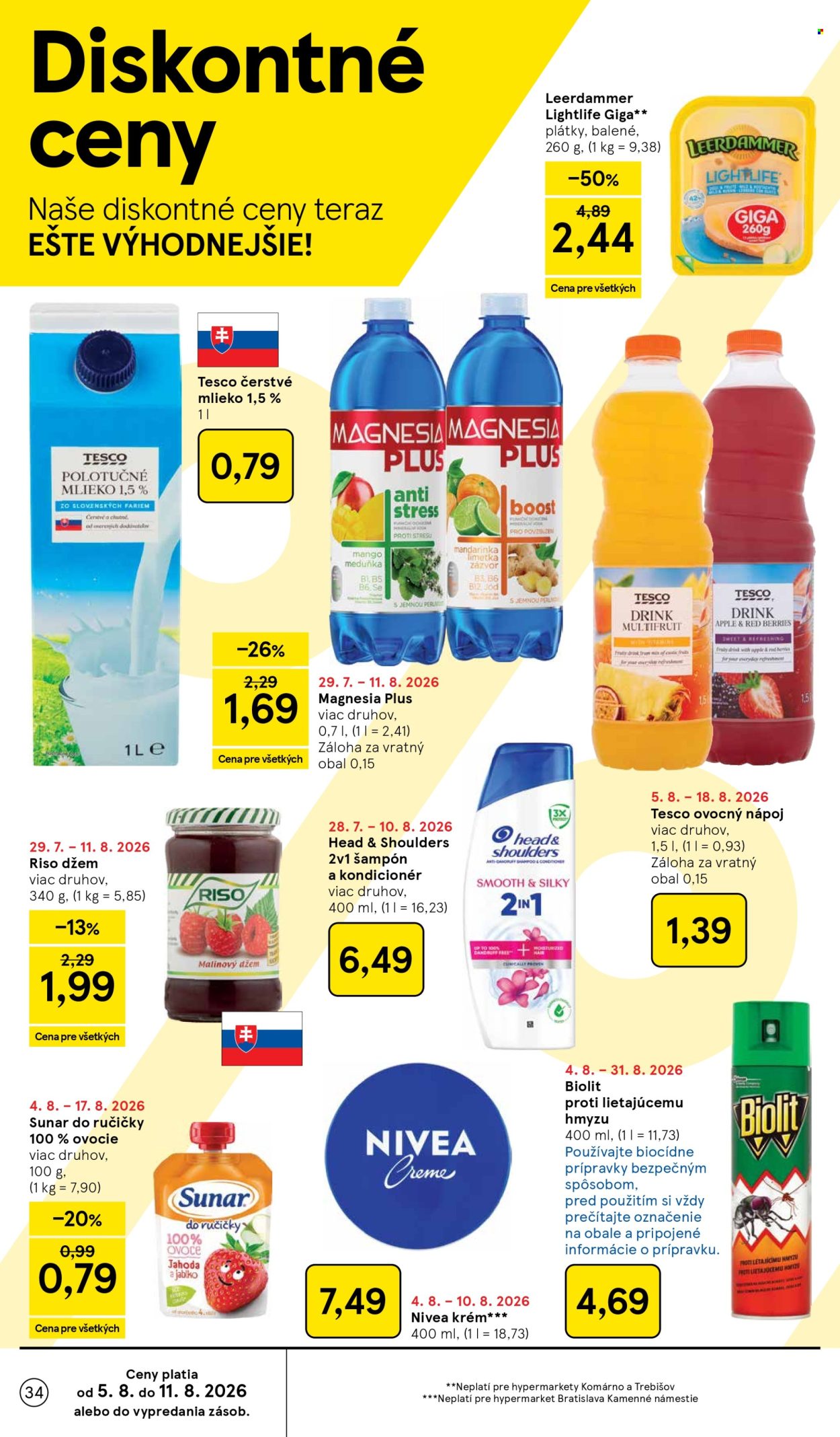 Leták TESCO - 5.8.2026 - 11.8.2026. Strana 34