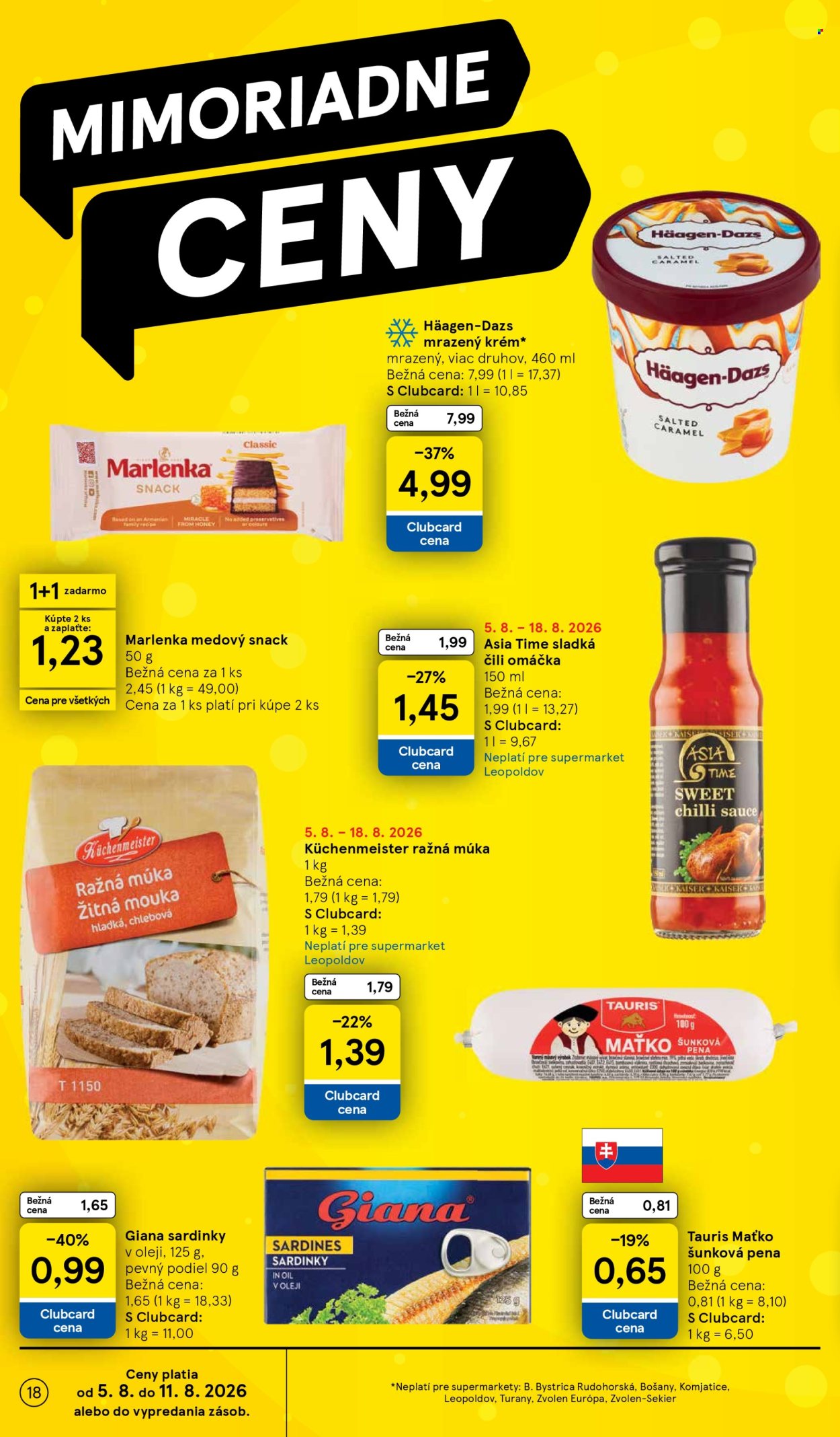 Leták TESCO supermarket - 5.8.2026 - 11.8.2026. Strana 18