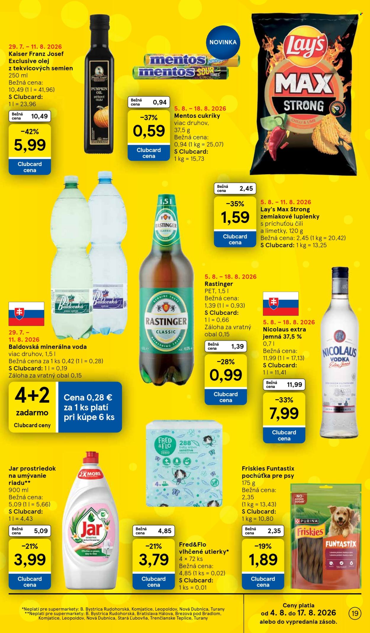 Leták TESCO supermarket - 5.8.2026 - 11.8.2026. Strana 19