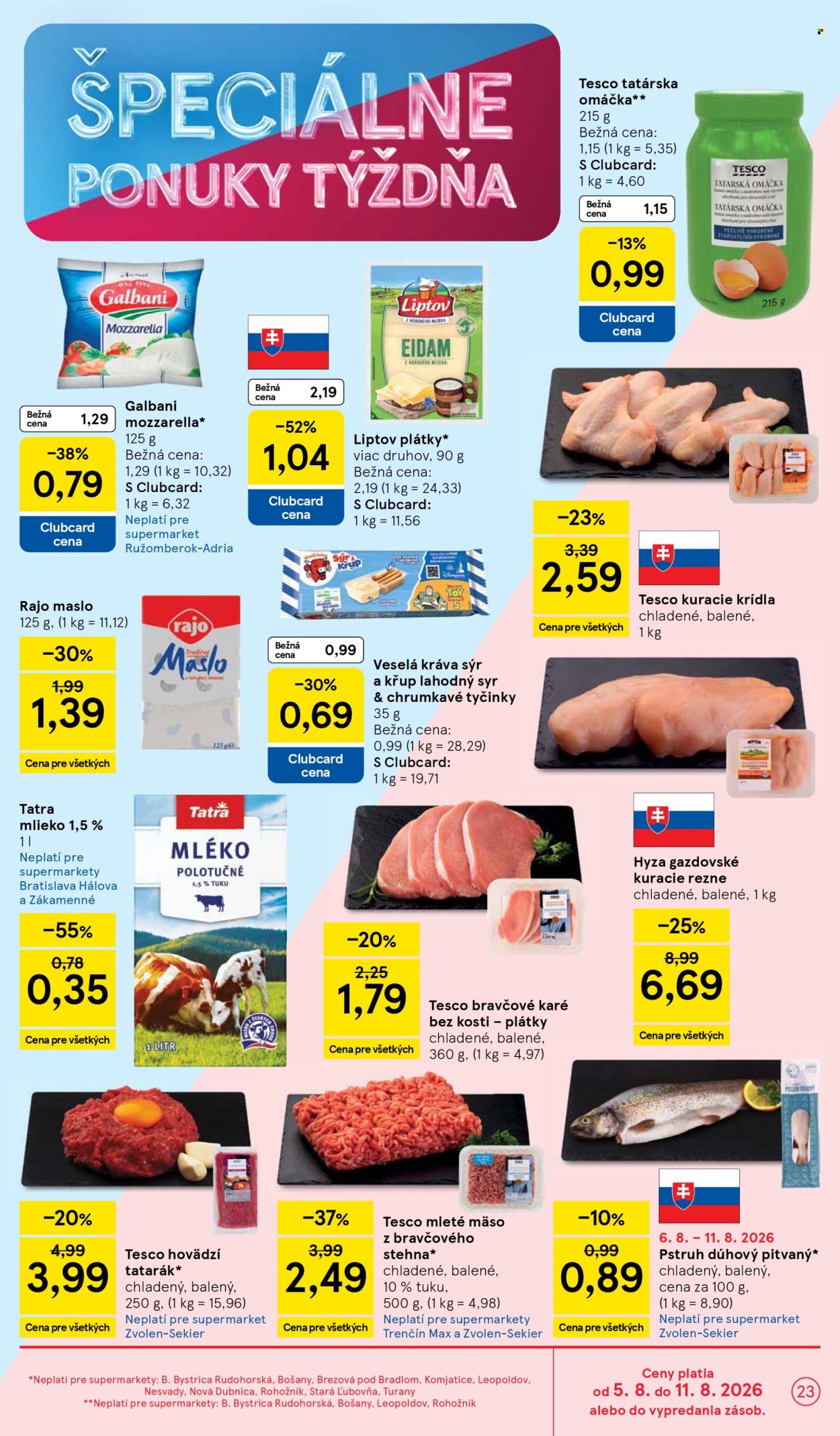 Leták TESCO supermarket - 5.8.2026 - 11.8.2026. Strana 23