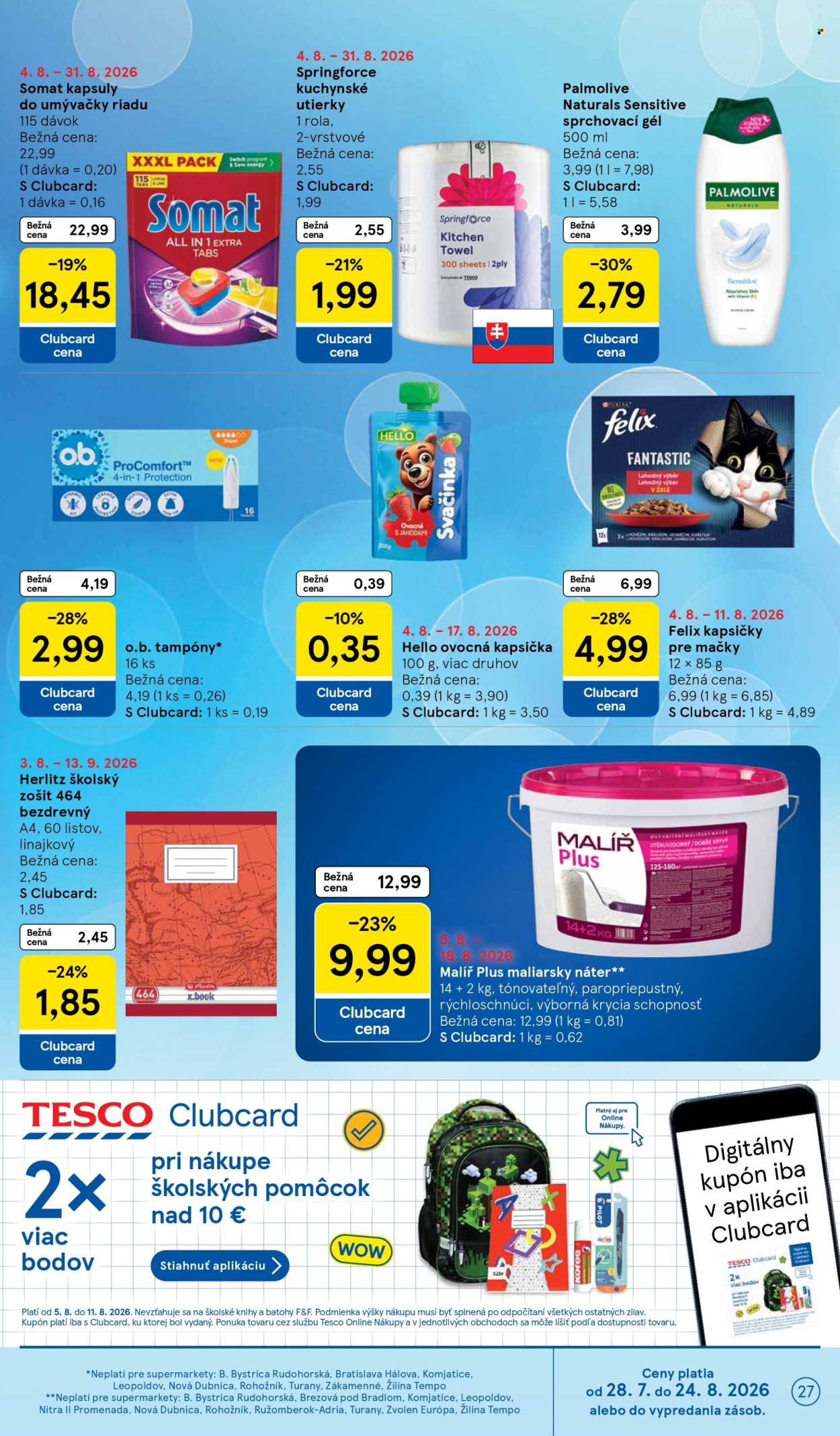 Leták TESCO supermarket - 5.8.2026 - 11.8.2026. Strana 27